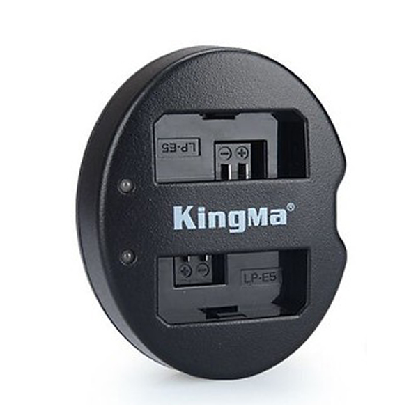 Cốc sạc đôi Kingma cổng USB cho pin LP E5 - Hàng chính hãng