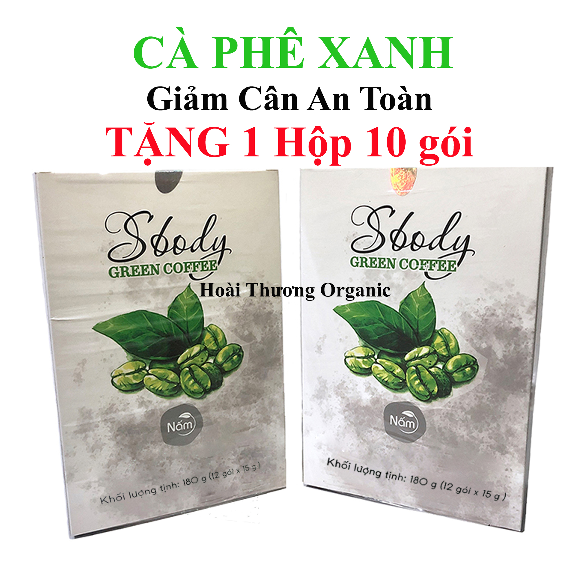 (2 Hộp) Nấm Hỗ trợ Giảm Cân Sbody Green Coffee - Tinh chất cà phê xanh không gây hại cho Sức Khoẻ - Hộp 12 gói / 180G