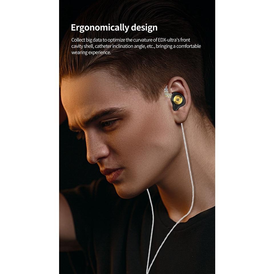 Tai nghe nhét tai KZ EDX Ultra âm thanh bass hifi chống ồn tích hợp/ không có micro tiện lợi