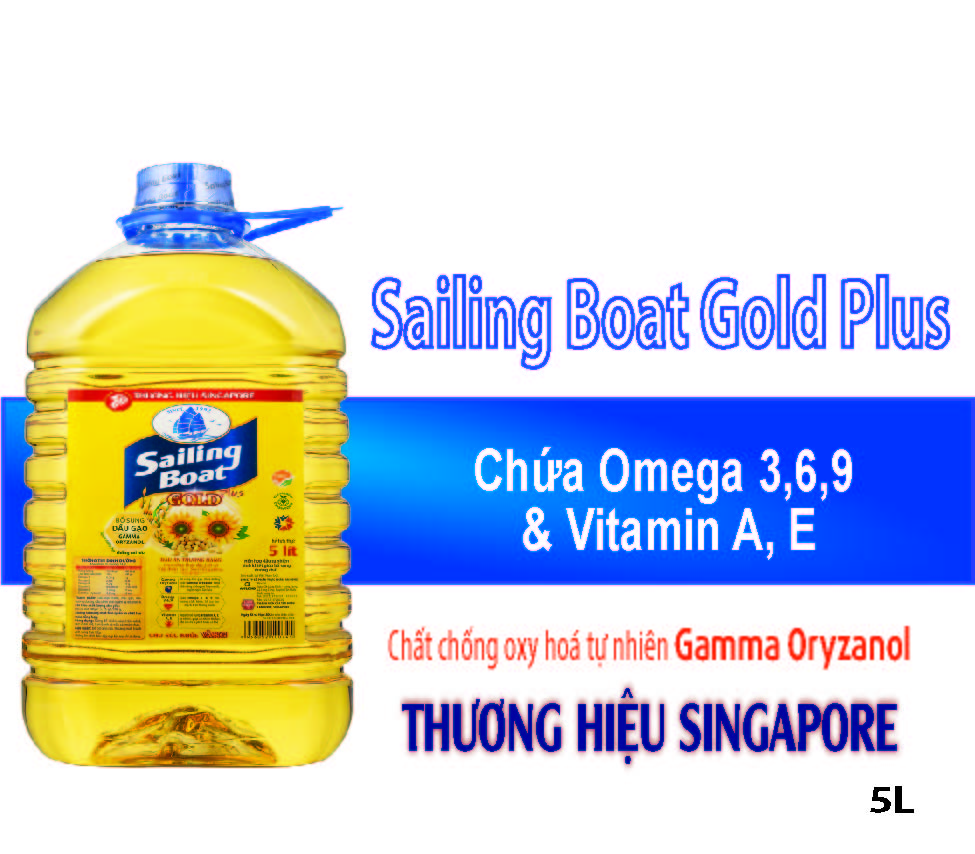 Dầu Ăn Cao Cấp Sailing Boat Gold Plus 5L giàu Omega 3,6,9 và chất chống oxy hóa [FREESHIP]