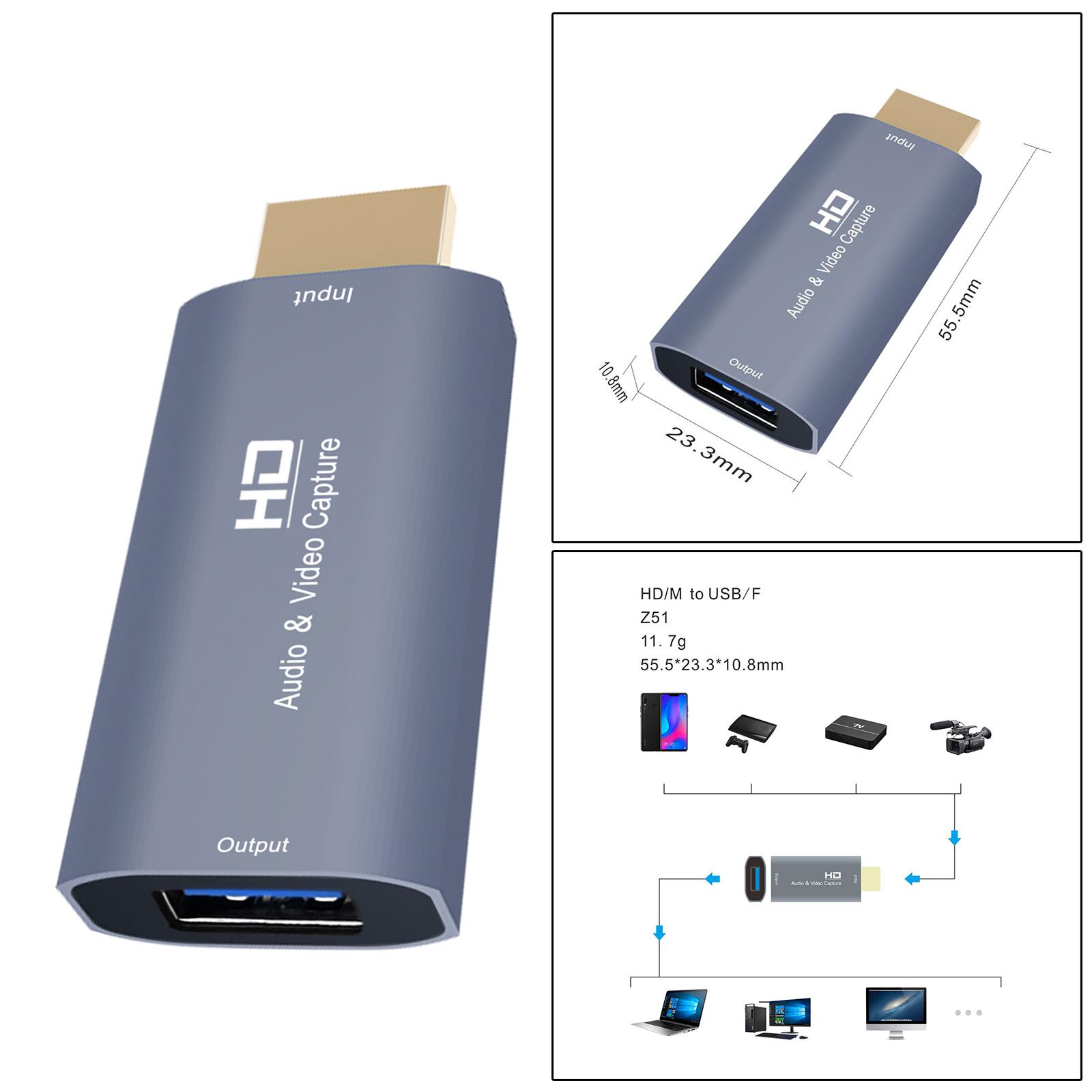 Audio Capture Cards 4K HDMI to USB HD for Gaming Streaming Live Broadcasting