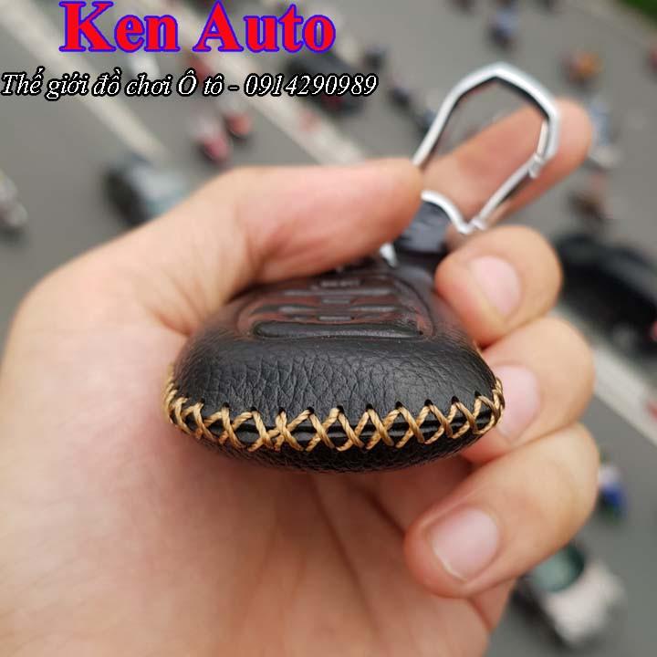 Bao da Handmade bảo vệ chìa khóa xe Hyundai i10, Hyundai Tucson, Hyundai Elantra…kèm móc đeo Inox