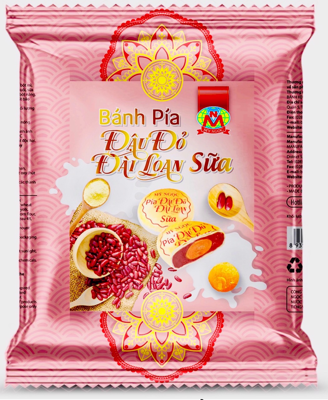 400g Bánh pía ĐẬU ĐỎ đài loan SỮA tươi, không SẦU RIÊNG, béo TRỨNG MUỐI – thơm SỮA TƯƠI – giàu dinh dưỡng – bổ ĐẬU ĐỎ