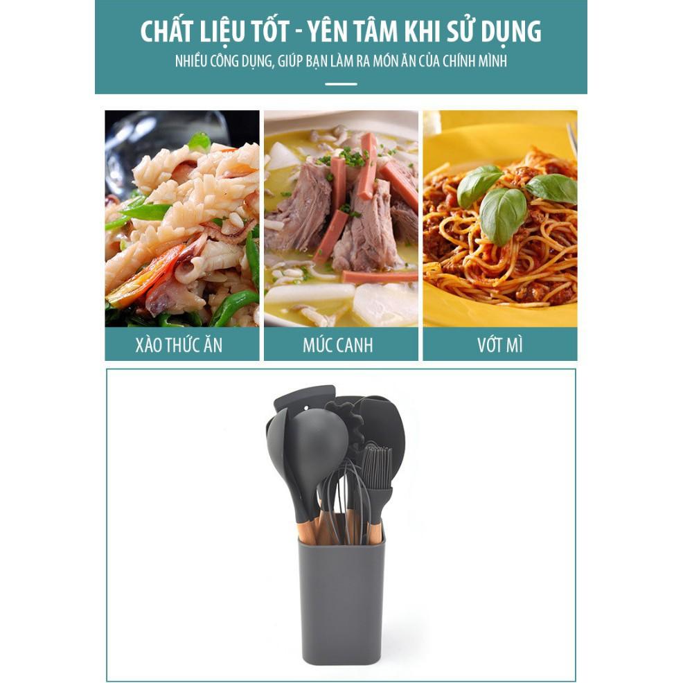 Bộ 13 Món Dụng Cụ Nấu Ăn Nhà Bếp Chất Liệu Silicon
