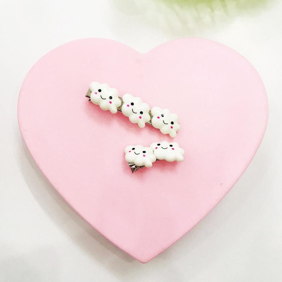 Set 2 phụ kiện tóc hình đám mây trắng thời trang nữ Hàn Quốc