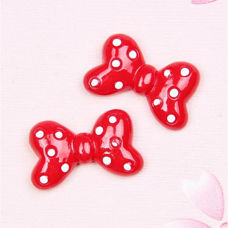 Chuyên Charm * Charm mẫu nơ chấm bi các màu trang trí vỏ ốp điện thoại, dán Jibbitz, DIY