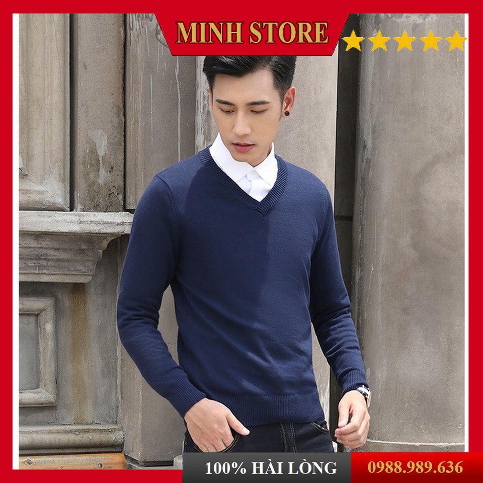 Áo len nam cổ tim kiểu dáng trẻ trung, áo len nam phong cách Hàn Quốc xu hướng Slim AL02 - MINHSTORE