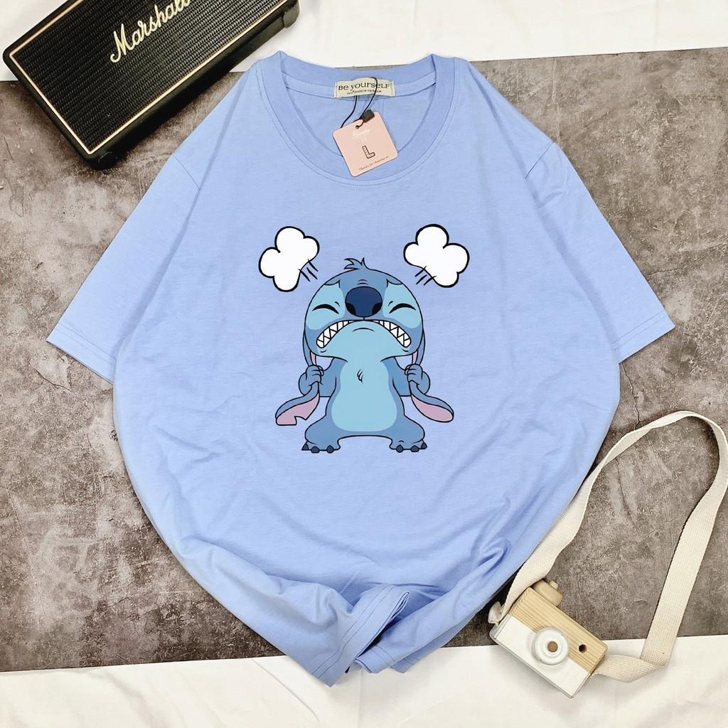 - ÁO THUN TAY NGẮN STITCH ANGRY UNISEX ĐỦ SIZE M L XL HÌNH THẬT TỰ CHỤP