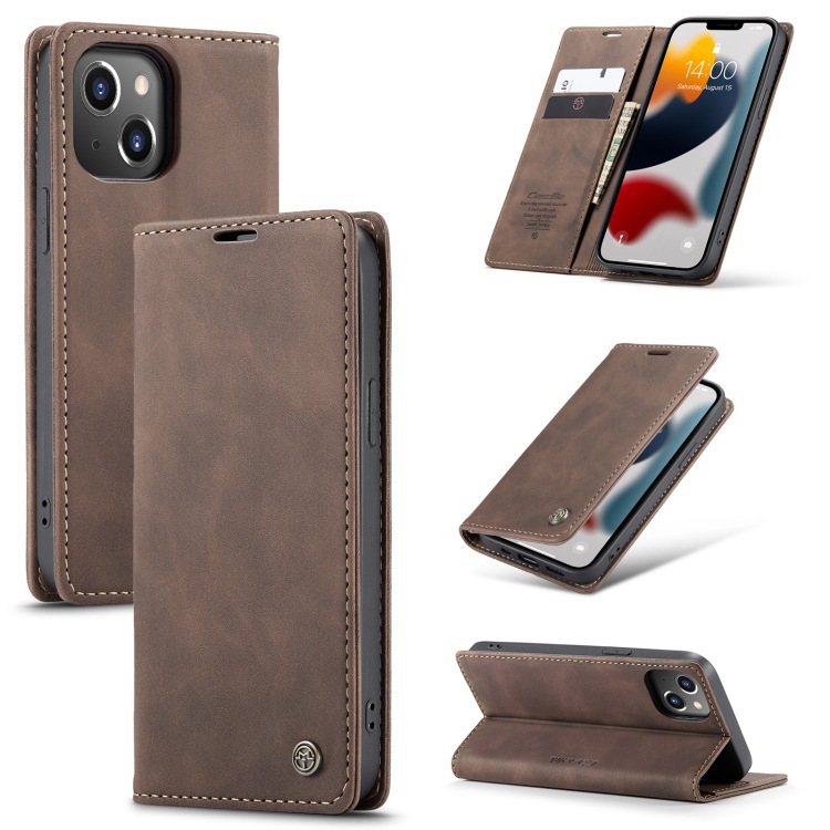 Bao da bò dạng ví chính hãng Caseme dành cho iPhone 14 Plus - Hàng chính hãng