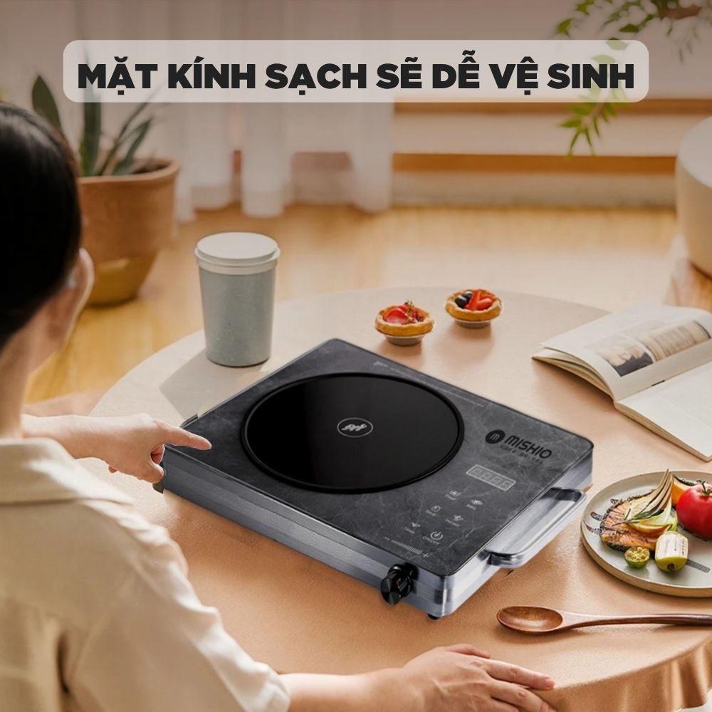 Bếp hồng ngoại Mishio MK417 mặt kính cường lực cao cấp - hàng chính hãng