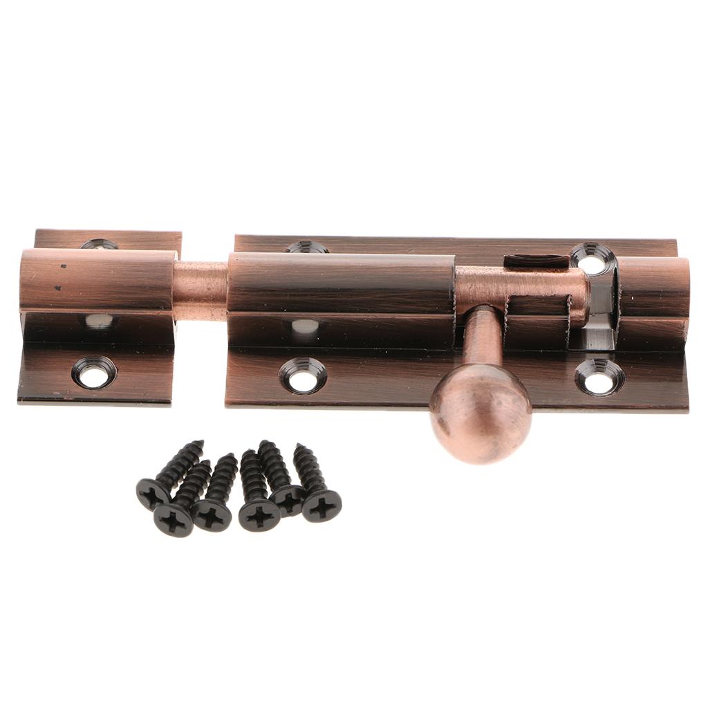 Door Slide Catch Lock Bolt Latch Barrel for Home Gate Security 4inch Copper