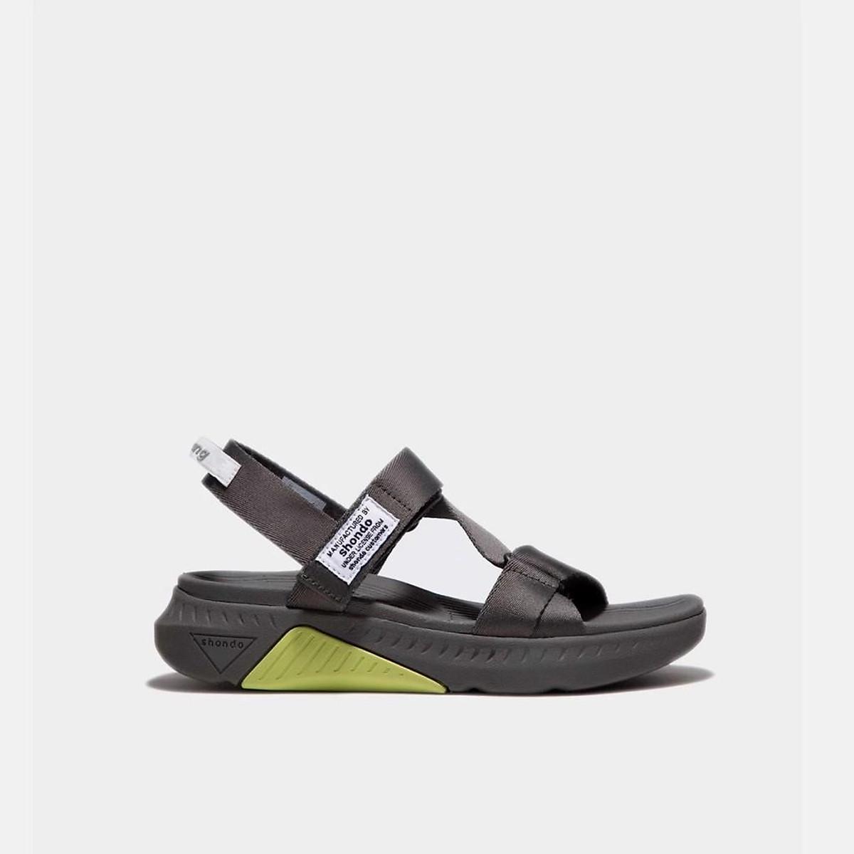 Shondo Sandals F7 Racing đế xám phối xanh dạ quai xám F7R2020