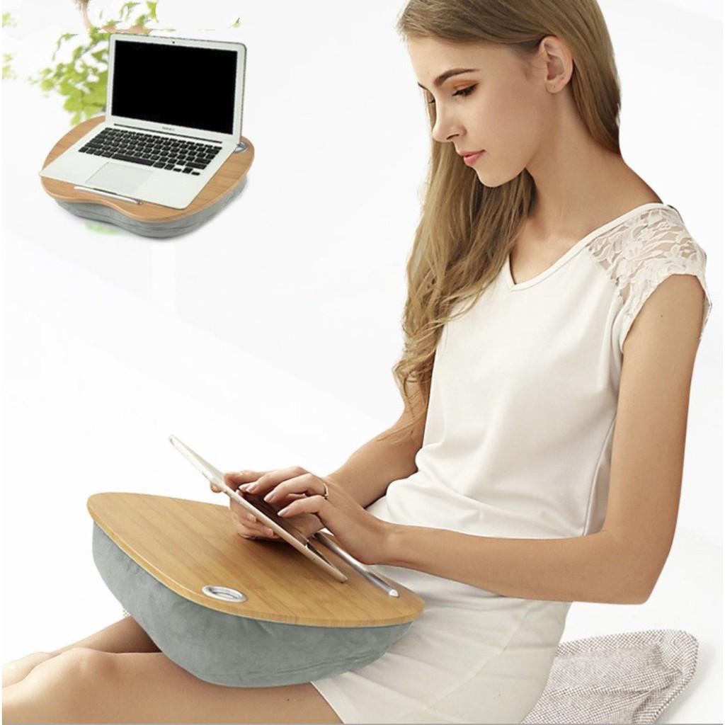 Bàn kê gỗ cao cấp Macbook làm việc trên giường 30x40cm