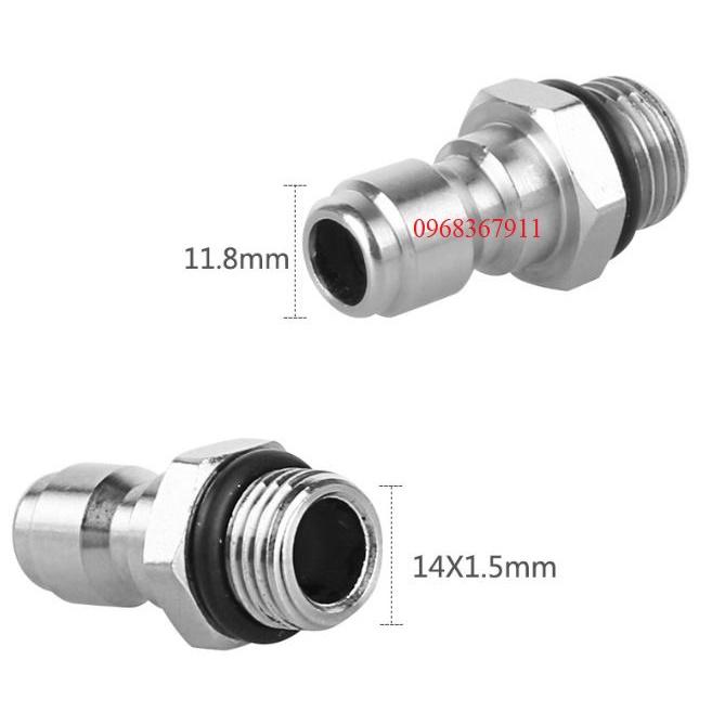 Bộ khớp cắm nhanh 1/4 inch ren 14mm dùng cho máy rửa xe