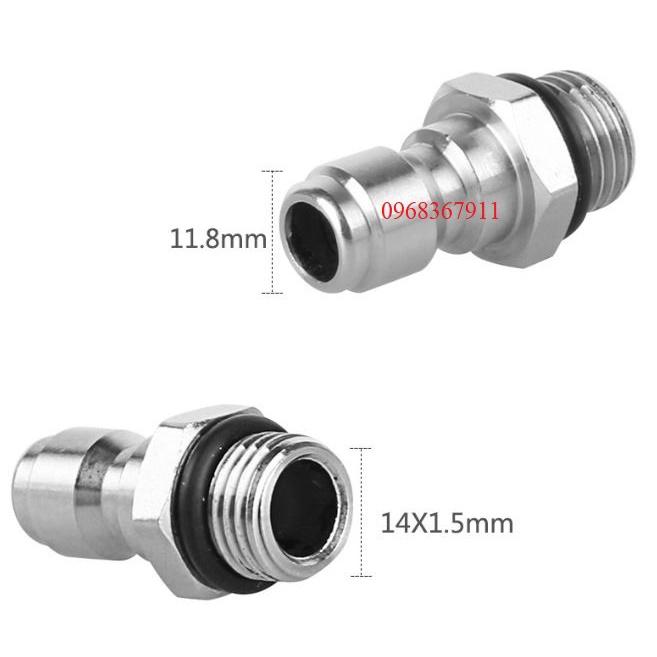 bộ khớp cắm nhanh 1/4 inch ren 14mm dùng cho máy rửa xe