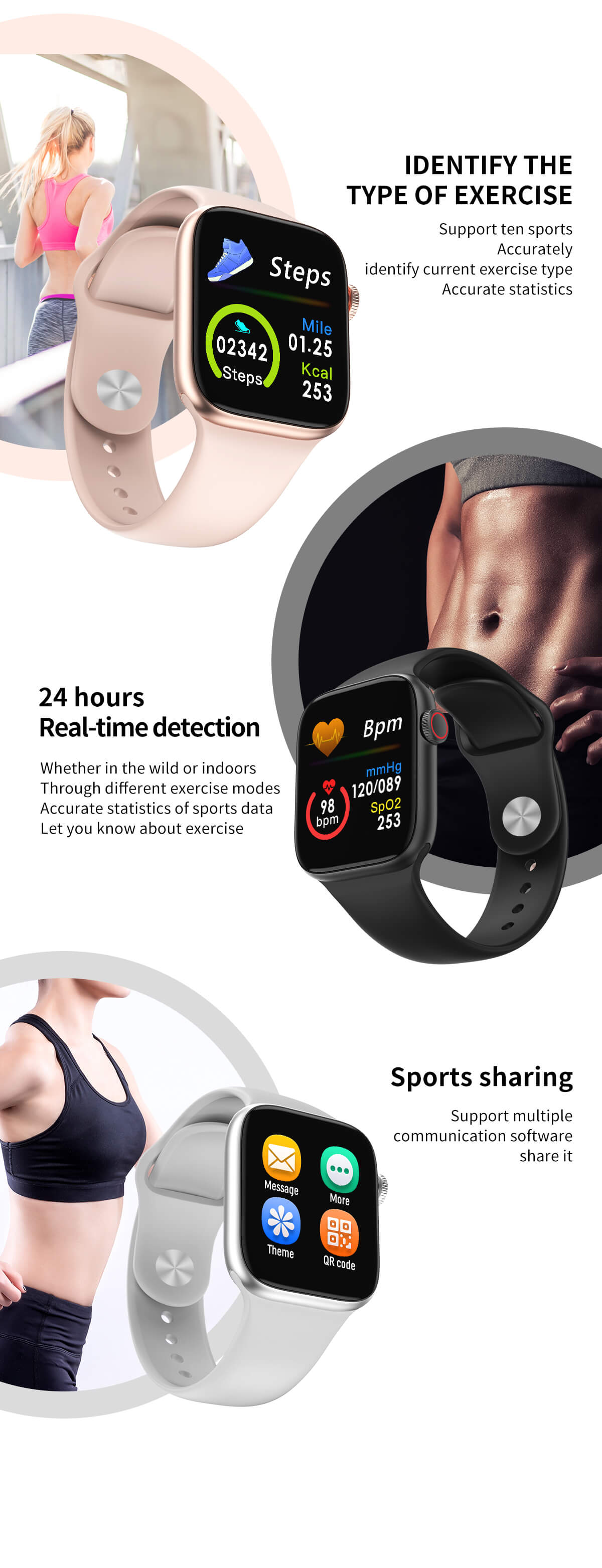 Đồng hồ thông minh Smart Watch theo dõi sức khỏe Watch 5 theo dõi nhịp tim vận động ( Giao màu ngẫu nhiên)