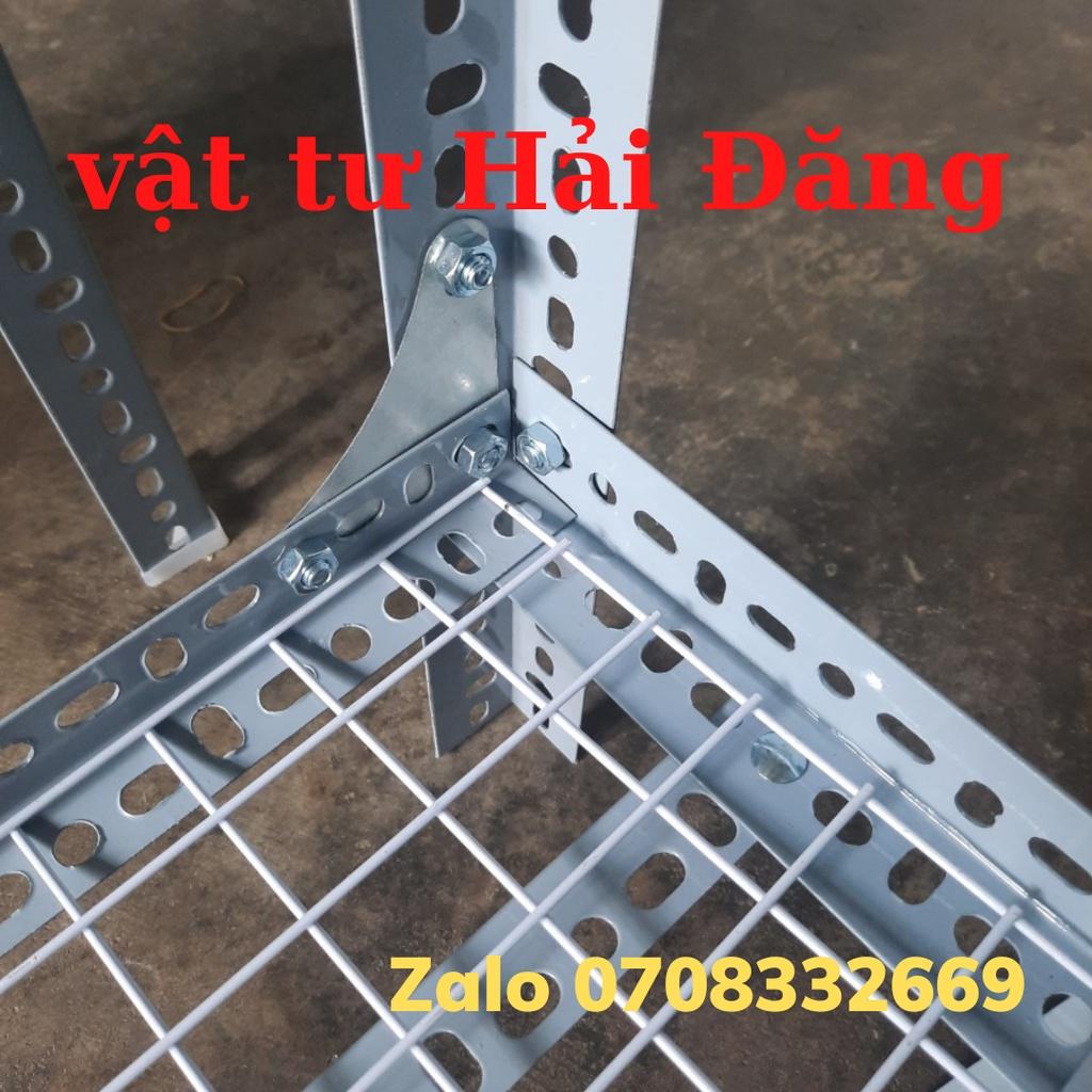 kệ sắt v lỗ 2 tầng,vỉ lưới ô vuông ( mặt vỉ Rộng 20cm,30cm x Dài 60cm,80cm,100cm,120cm) x cao 50cm-60cm-80cm