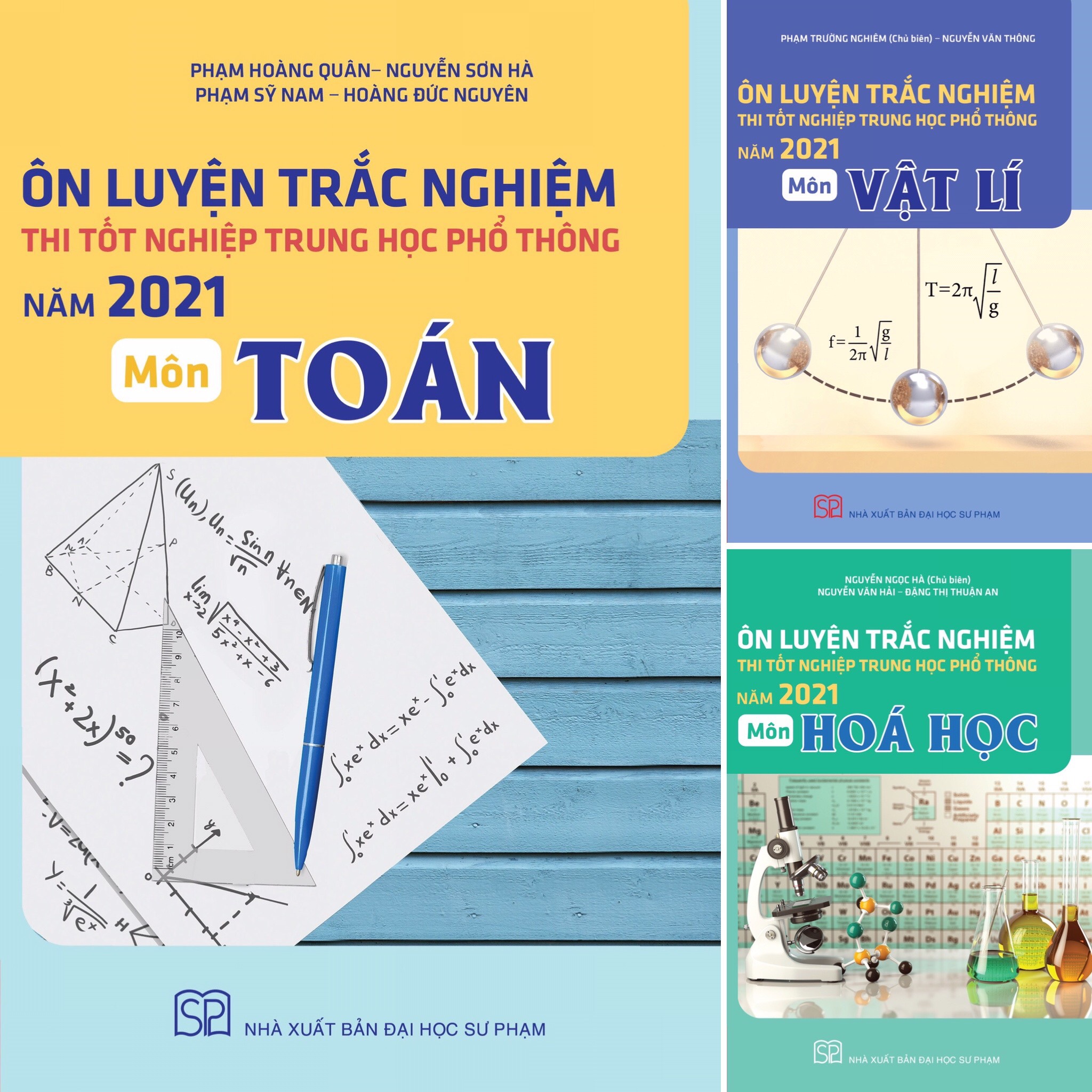 Combo 3 Cuốn Ôn Luyện Thi tốt nghiệp THPT Năm 2021 Môn Toán, Vật Lí, Hóa Học