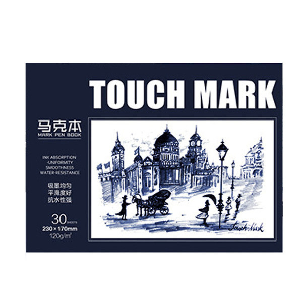 Sổ vẽ, viết Touch Mark chuyên dụng dành cho mỹ thuật dùng để vẽ màu nước, chì, màu bộ kích thước a5, 100% bột giấy ECF