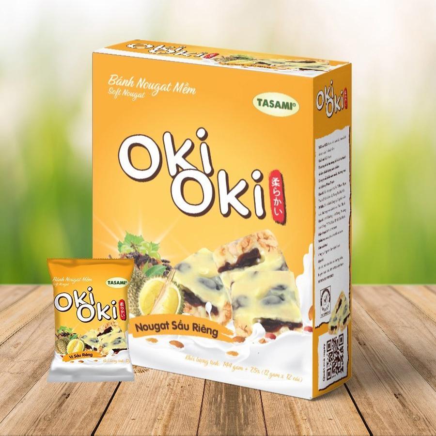 Bánh Nougat - Kẹo Hạnh Phúc Oki Oki Vị Sầu Riêng, Ngọt Nhẹ Tự Nhiên Mềm Dẻo Thơm Ngon (114g/Hộp)