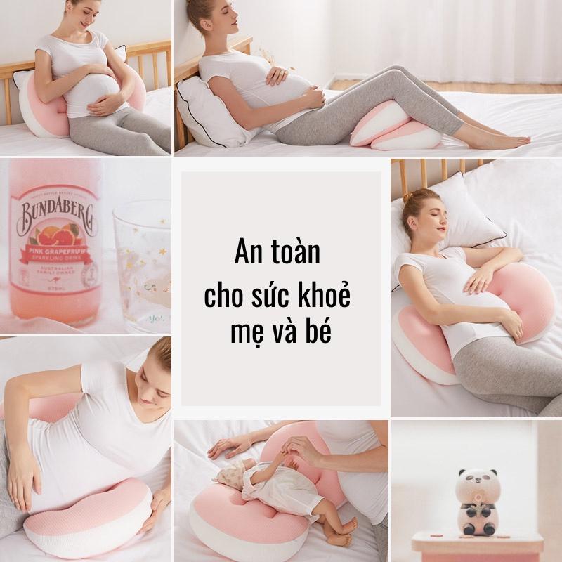 Gối bà bầu cánh tiên imom giảm đau lưng, nhức mỏi, cải thiện giấc ngủ, nâng đỡ và bảo vệ bụng bầu - GB1