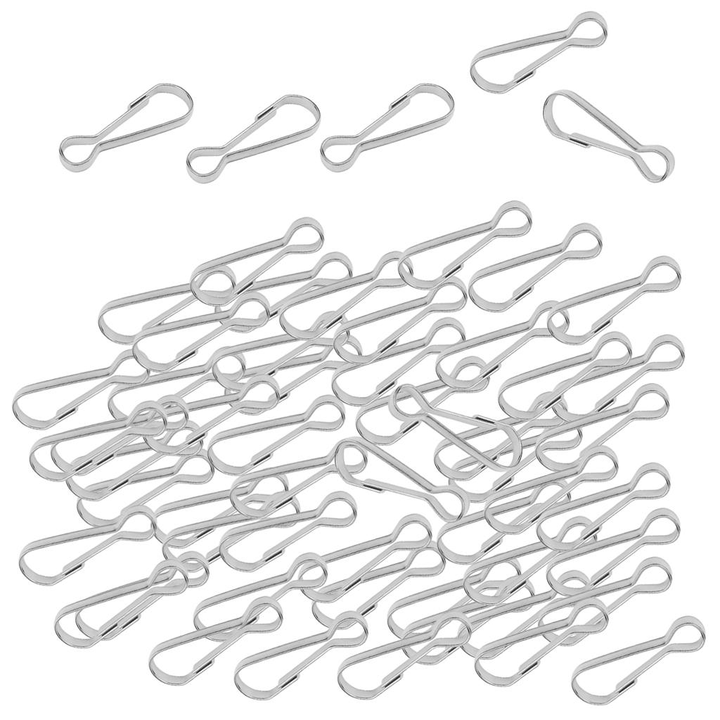 200pcs Stainless Steel Carabiners Spring Snap Clasp Outdoor Hardware