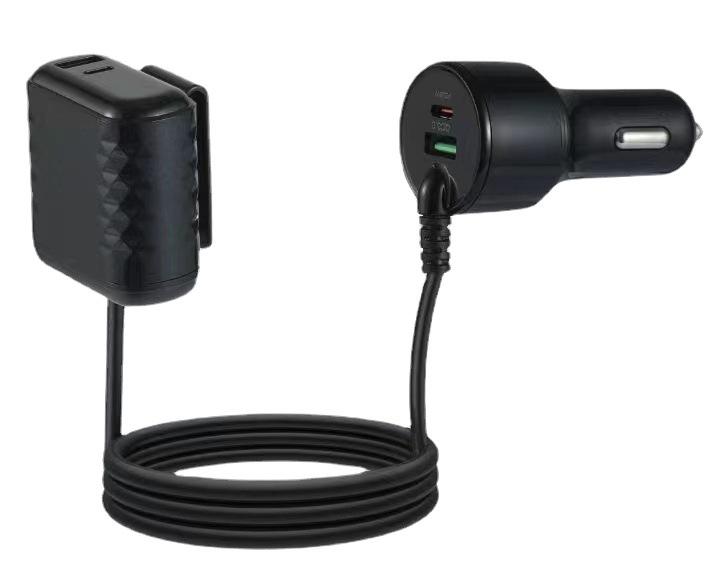 Bộ sạc xe hơi một đến bốn giá thấp nhất Bộ sạc xe hơi kẹp sau công suất cao 76W kép PD20W + sạc nhanh QC3.0 kép