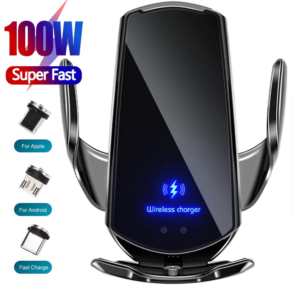15W Sạc Không Dây Từ Tính Tự Động Gắn Trên Ô Tô Giá Đỡ Điện Thoại Cho 14 13 12 Cảm Ứng Hồng Ngoại Sạc Nhanh