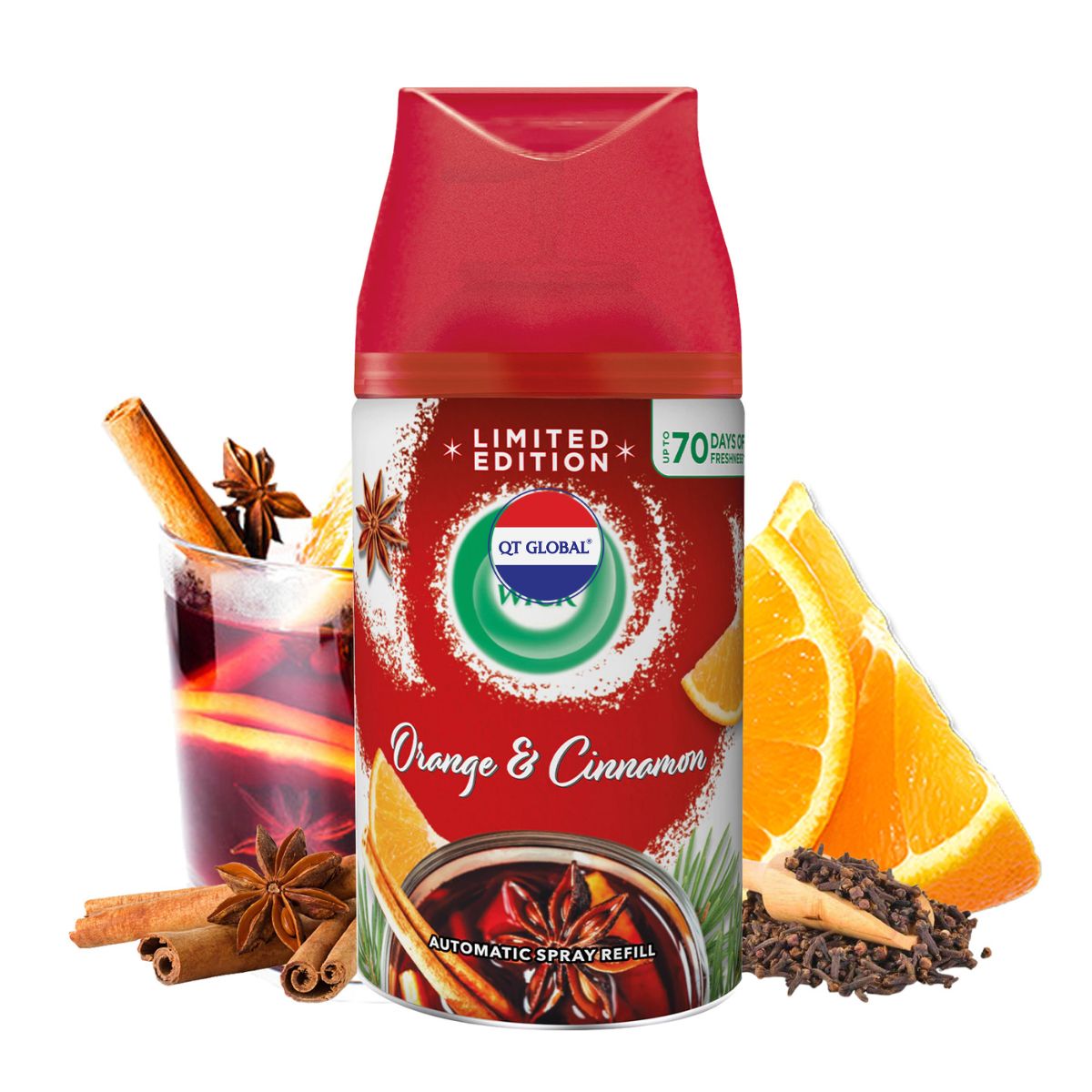 Bình xịt thơm phòng Air.Wick Orange &amp; Cinnamon 250ml QT09426 - hương cam, quế