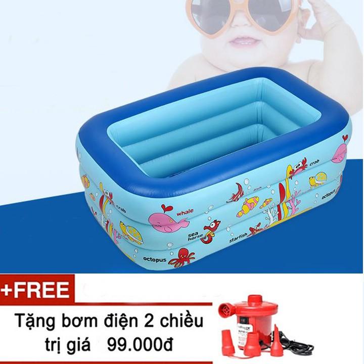 Bể Bơi Phao Bơi Trẻ Em 1M5 Tặng Kèm Bơm Điện Đa Năng