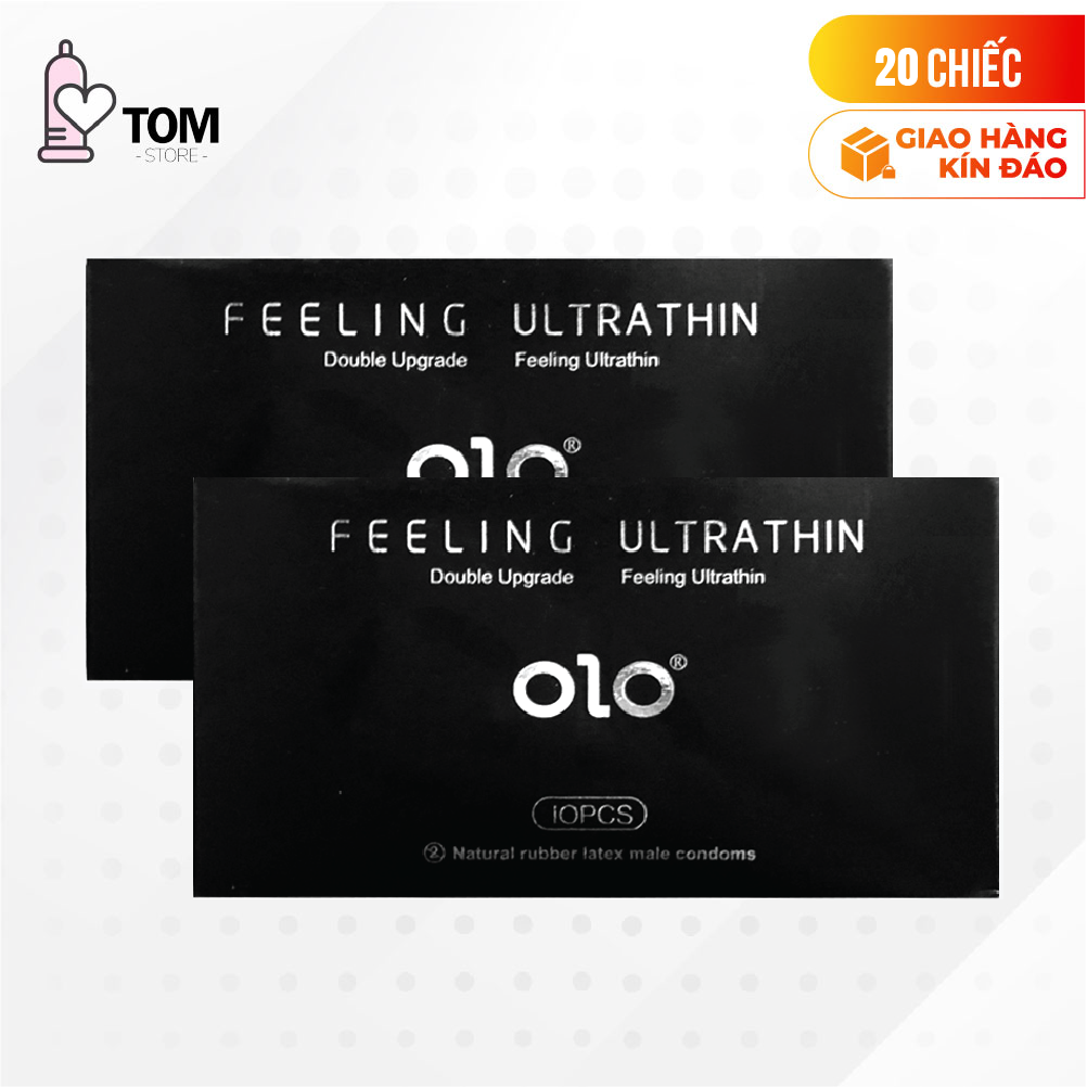 Bao cao su OLO 0.01 Đen - Siêu mỏng, hương vani - Hộp 10 cái