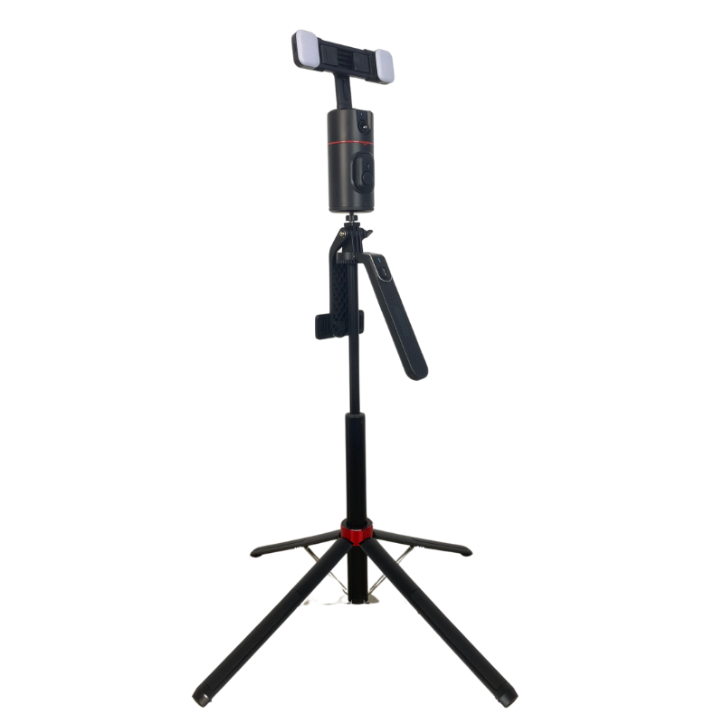 Combo Gậy P185 và Gimbal P02 xoay 360 độ hỗ trợ quay video chụp ảnh, có đèn và remote từ xa - Hàng chính hãng