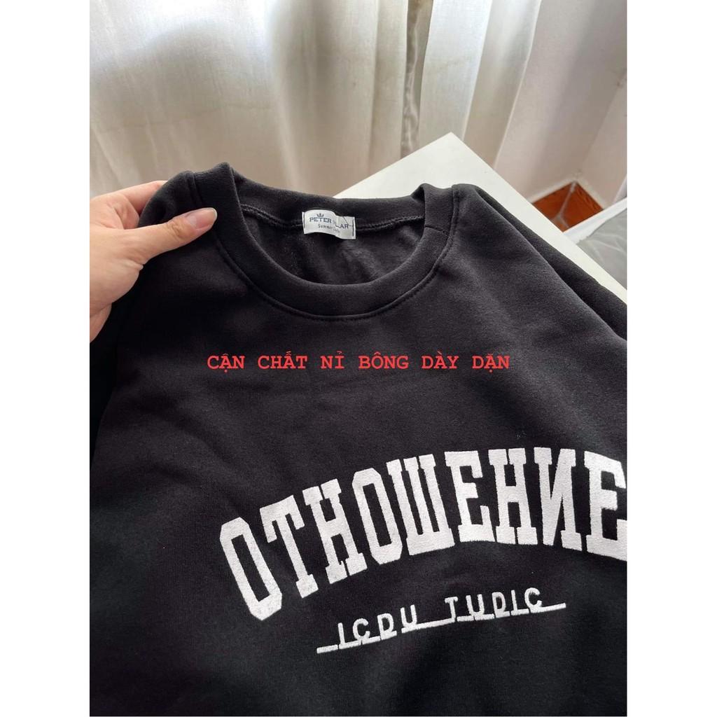 Set Bộ Nỉ Áo Sweater Kèm Quần Đùi Set Bộ Nỉ Ngoại Tay Phồng Form Rộng Phong Cách Ulzzang OTHOW