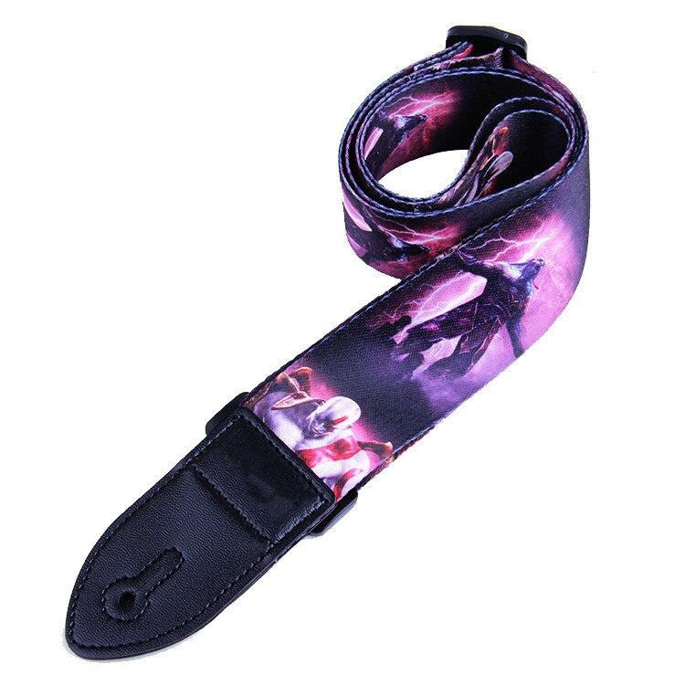 Nylon Guitar Strap for Acoustic Electric Guitar and Bass Multi-Color Guitar Belt Adjustable Colorful Printing Nylon Straps