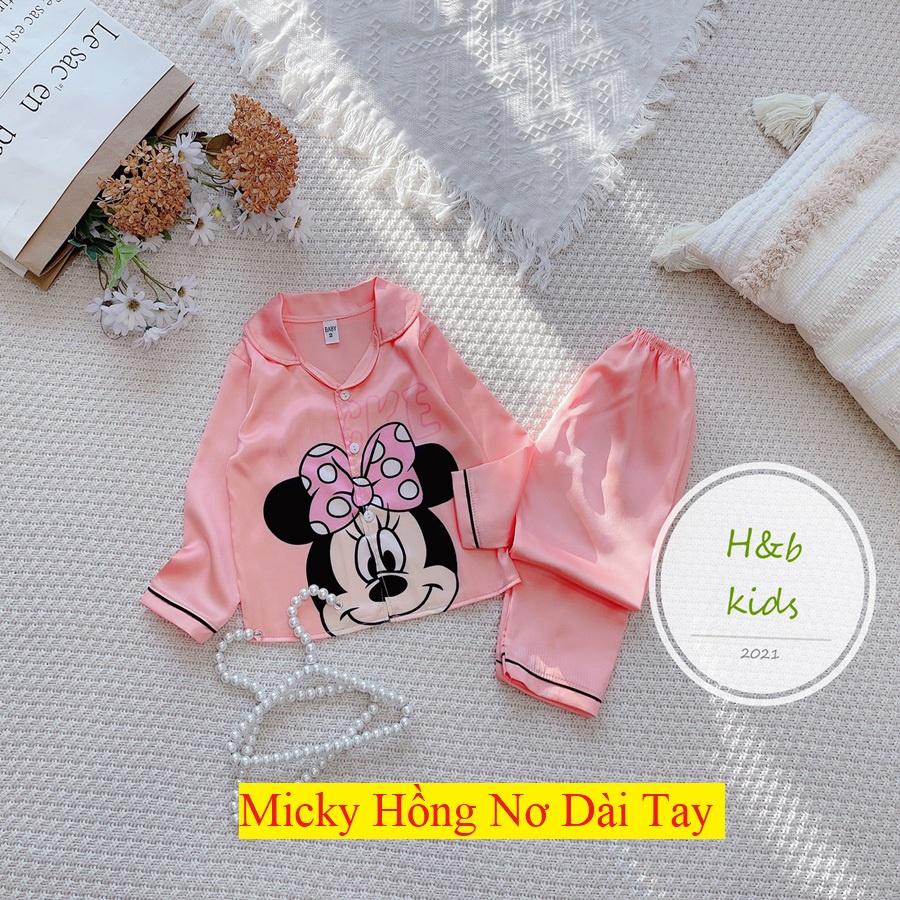 Bộ Mặc Nhà Lụa dài tay cao cấp - Pijama Lụa 3D Chất Mềm Mịn An Toàn Cho Da Bé