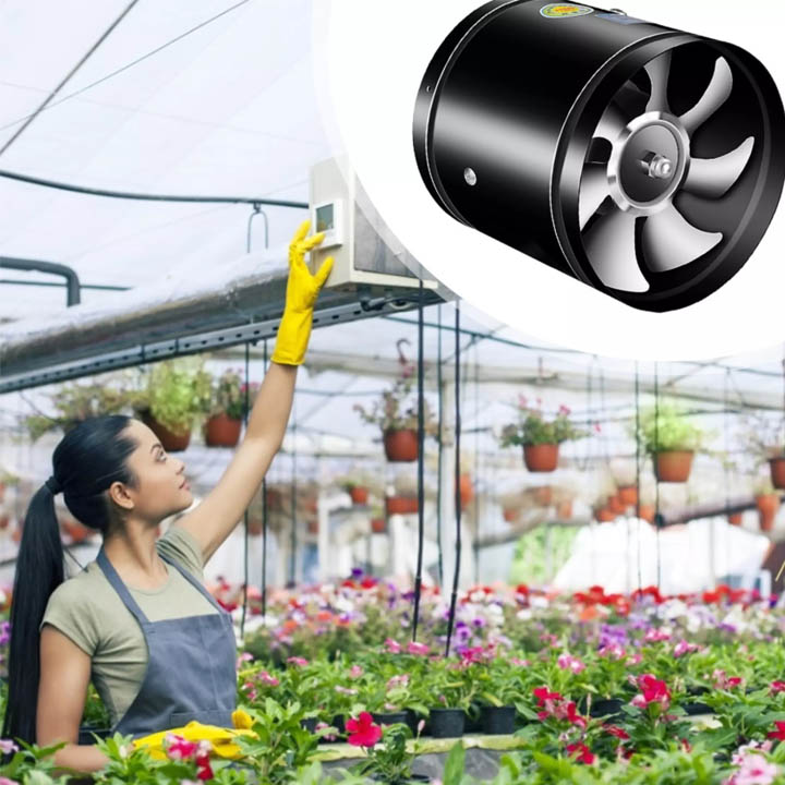 Quạt thông gió mini 4inch gắn đường ống D100mm, gắn tường khoét lỗ D100mm