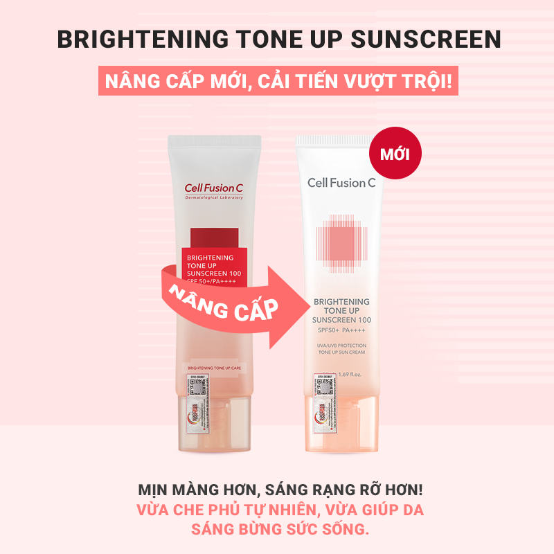 Combo 2 Kem Chống Nắng Dưỡng Trắng Nâng Tone Da Cell Fusion C Brightening Tone Up Sunscreen 100 SPF50+/ PA ++++ 35ml