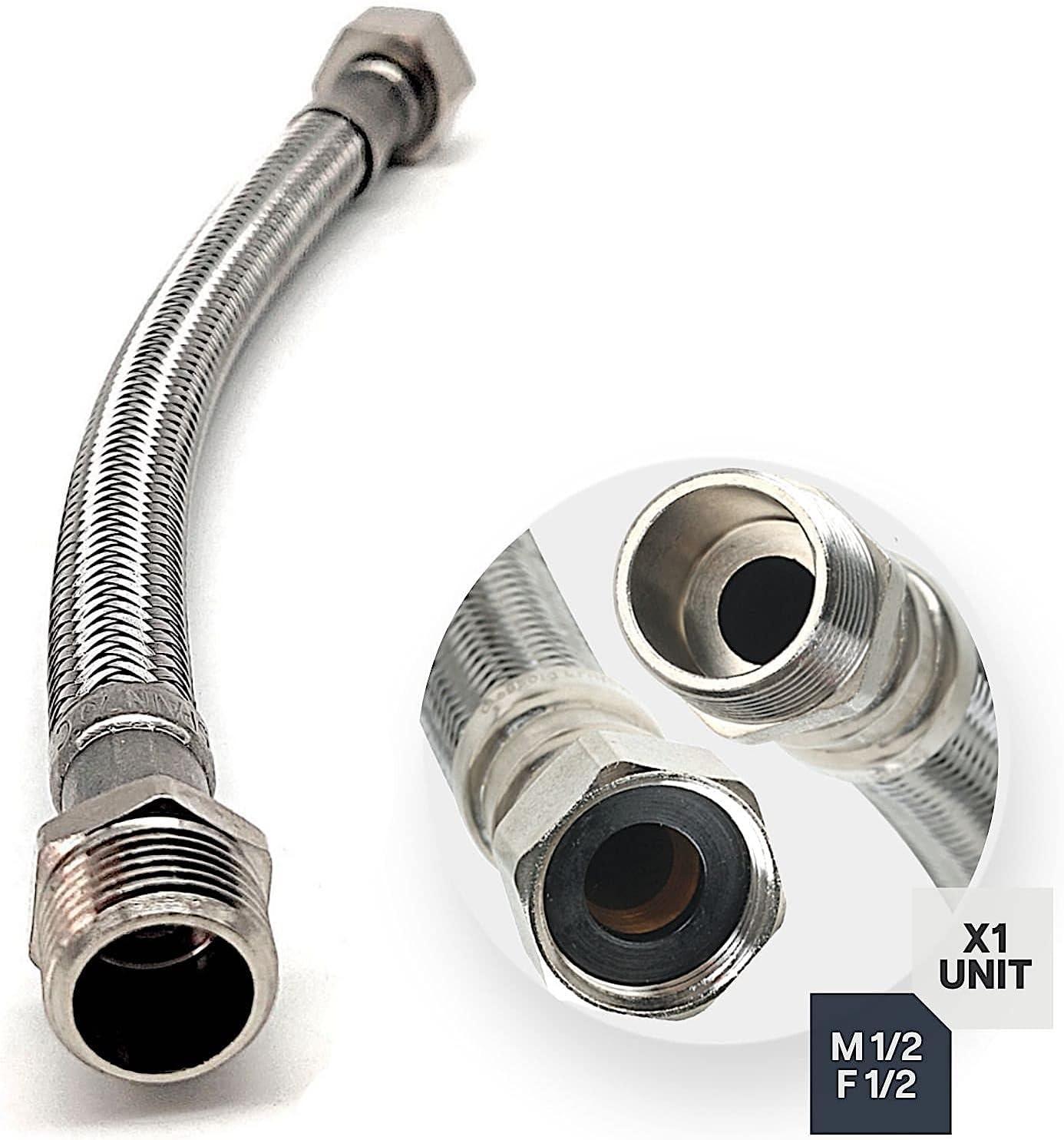 Công nghiệp | Vòi Linh Hoạt Cho Vòi | 2 Cái Nam/Nữ | M 1/2" - F 1/2" | Chiều dài: 20 cm | Vòi Cho Vòi Nước, Sen Tắm Inox | Flexo cho vòi trộn bếp, vòi chậu rửa.