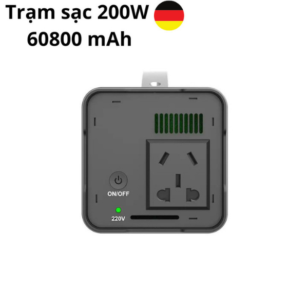 Bộ sạc tích điện di động, Pin Sạc Dự Phòng GLUCKLICH Dùng Cho Gia Đình, Máy phát di động 60800mAh, Công Suất Đỉnh 200W, Cổng điện 220V-200W - Hàng chính hãng