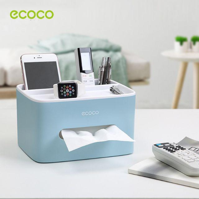 Hộp đựng giấy để bàn Ecoco có ngăn để điện thoại