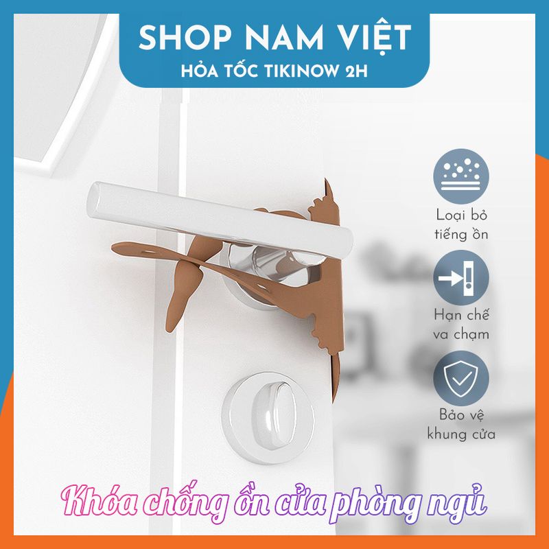 Khóa Chống Ồn Che Chốt Cửa Phòng Ngủ Cho Bé Ngủ Ngon - Chính Hãng NAVIVU