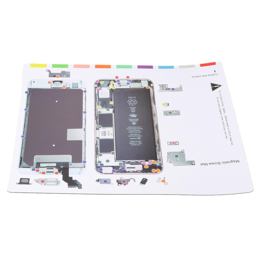 Magnetic Repair Tool Set, Non-Slip Screws Pad Keeper Chart Map + Repair Screw Drivers for iPhone 6s Plus