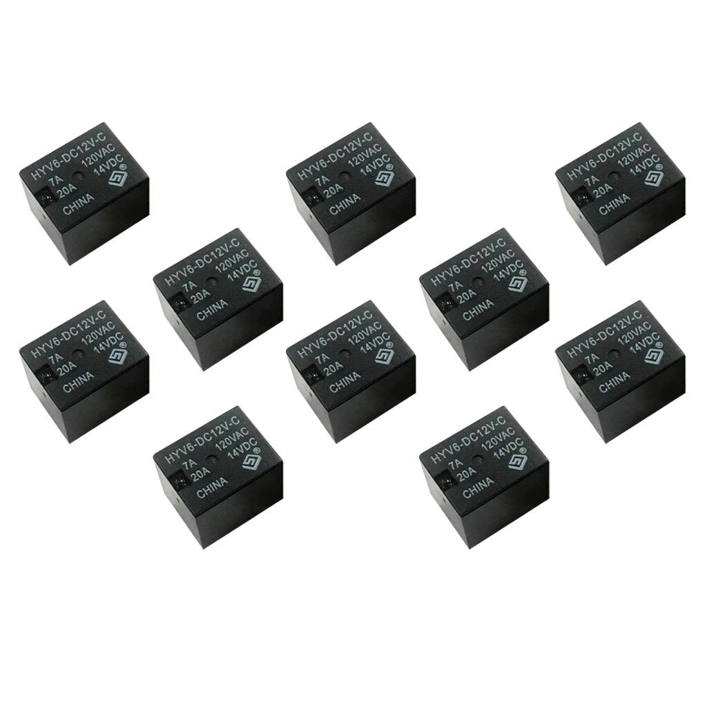 10,1 Mini Rơle điện Chung Rơle HYV6-PCB-C 12V 5PIN Rơle ô Tô Màu đen