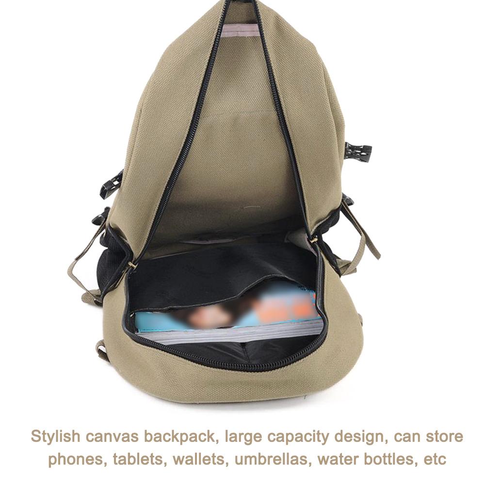Portable Backpack for Men Travel Daypack Canvas Storage Bag School Bookbag for Camping Hiking Cycling Business School