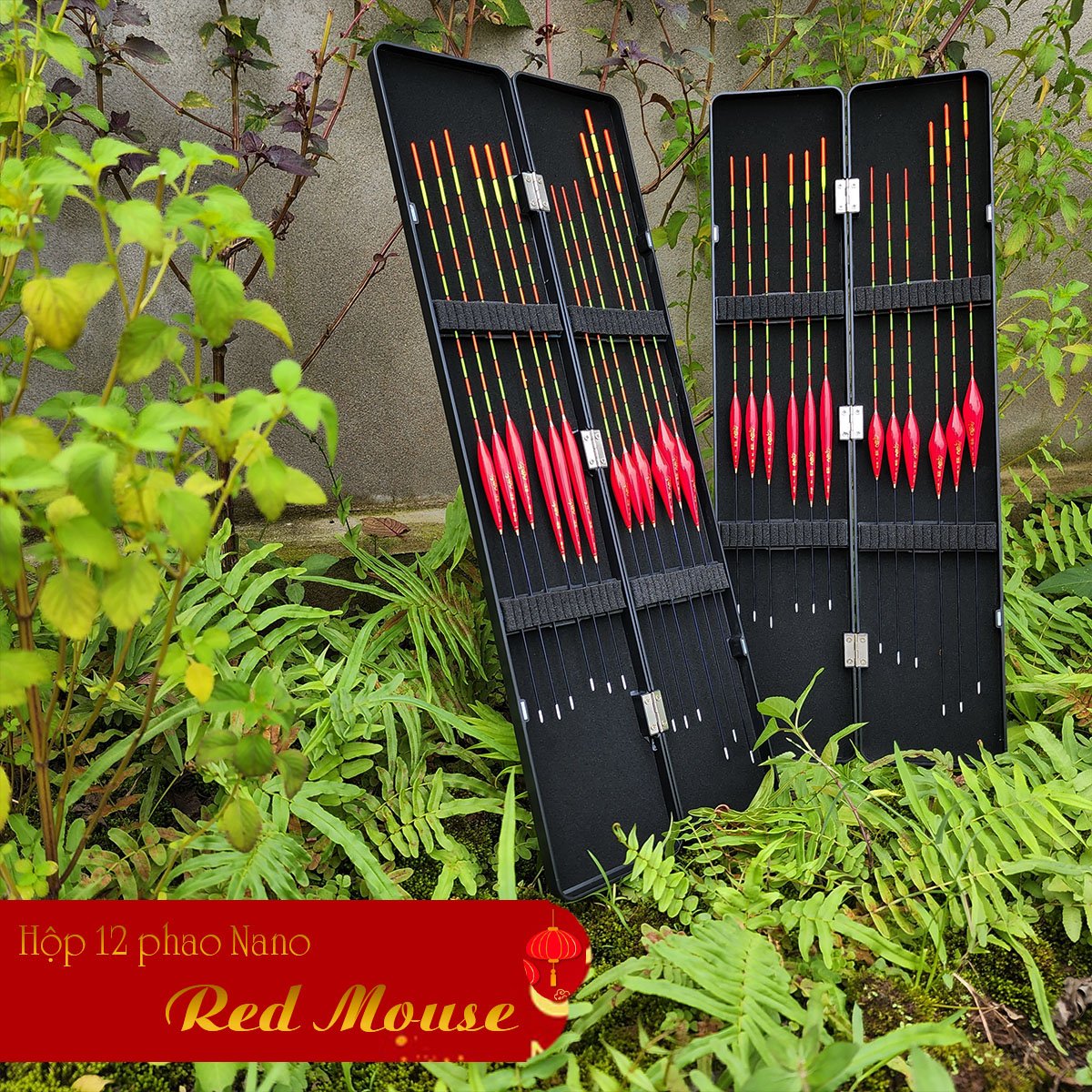 Bộ 12 phao câu đài nano Red mouse - Hộp phao câu đài Bộ gồm 12 quả phao Red mouse có đầy đủ thông số - đồ câu Duy Hưng 0388214833