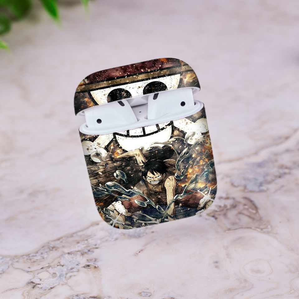 Miếng dán skin chống bẩn cho tai nghe AirPods in hình One Piece - OPi021 (bản không dây 1 và 2)