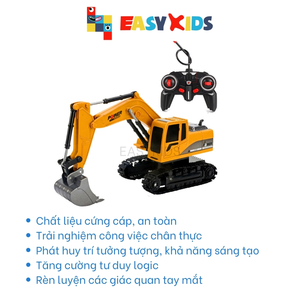 Đồ Chơi Xe Máy Xúc Điều Khiển Từ Xa Có Sạc Đầu Múc 5 Kênh