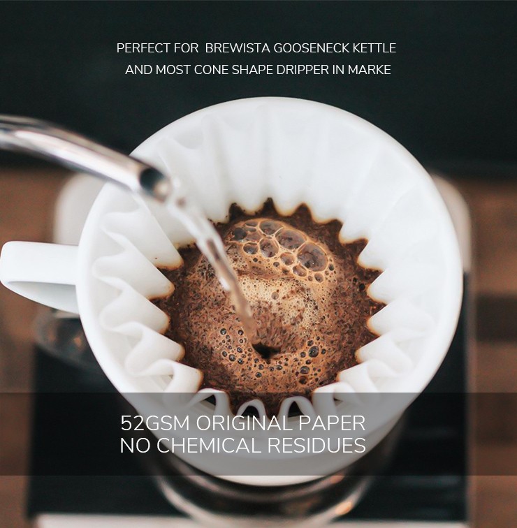 Giấy lọc Cà Phê cao cấp NEXT WAVE Original White Paper Filter for 1~2cups-Economy Pack(100 cái / túi)- Chính hãng Brewista