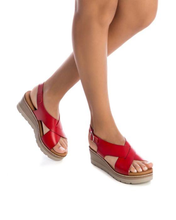 Giày Sandal Nữ Đế Xuồng XTI Red Pu Ladies Sandal