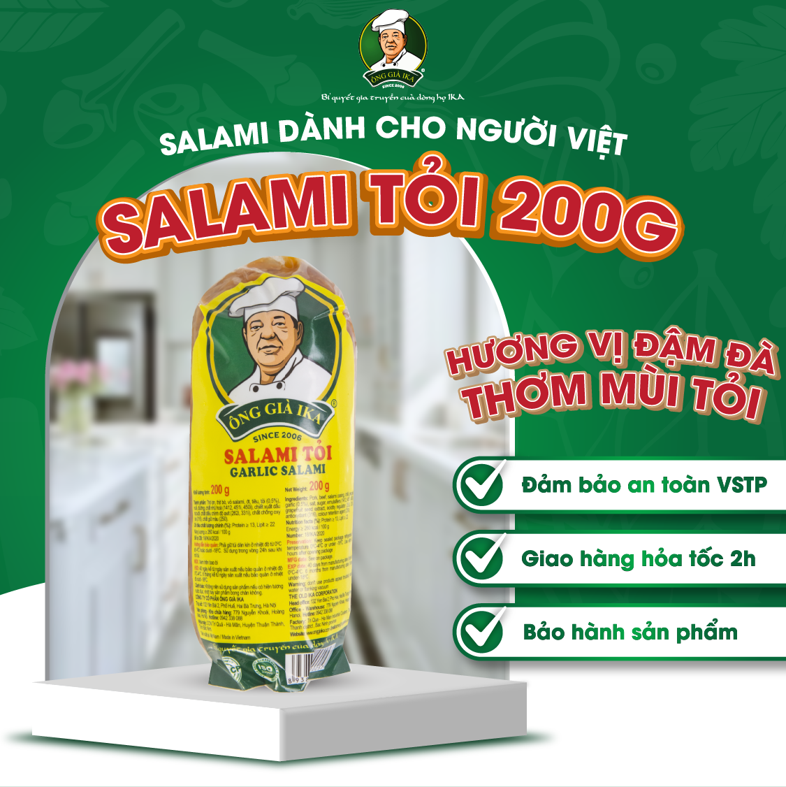 [Chỉ Giao Hà Nội] Salami tỏi 200g